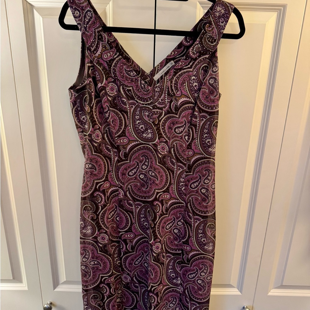 More & More Purple Paisley Cocktail Dress